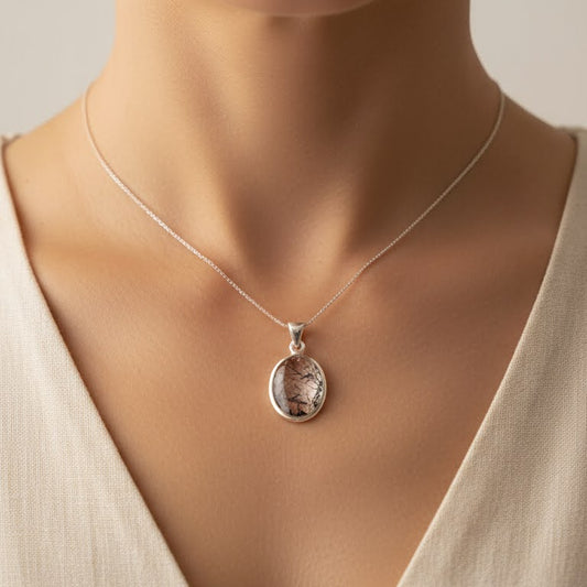 Collar Cuarzo Turmalinado Facetado