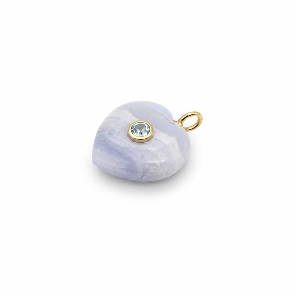 Dije de Agata Blue Lace con Incrustado de Topacio