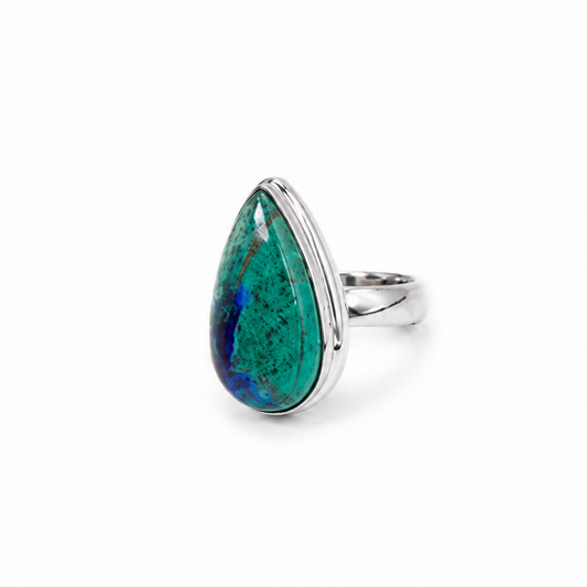 Anillo de Azurita en Crisocola