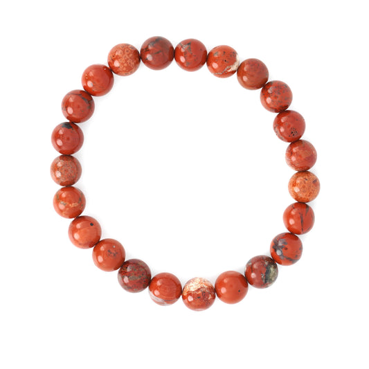 Pulsera Piedra Natural Jaspe Rojo