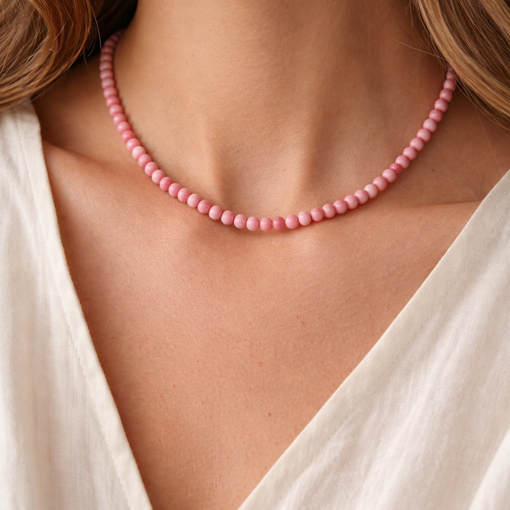 Choker de Opalo Rosa