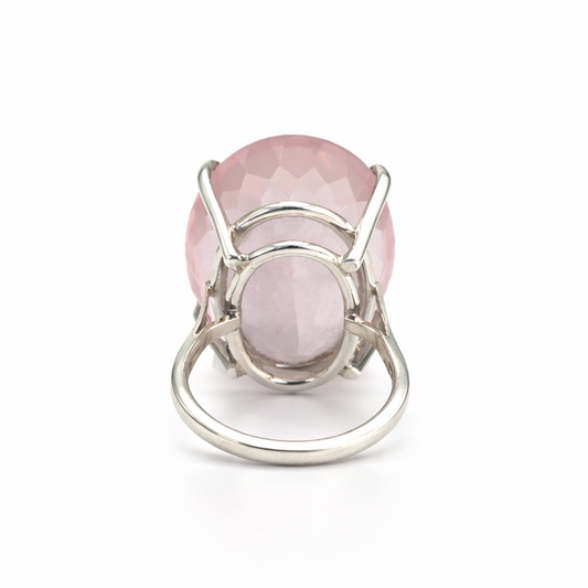 Anillo de Piedra Natural Cuarzo Rosa