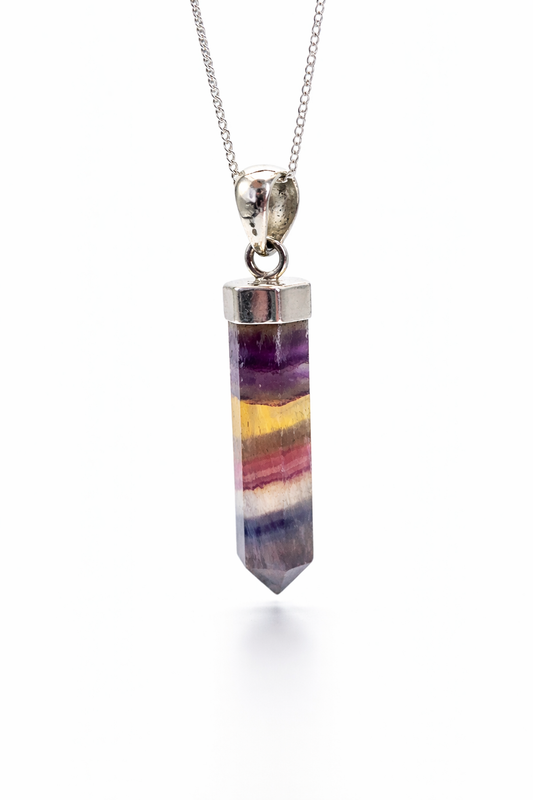 Collar Punta de Fluorita Arcoiris