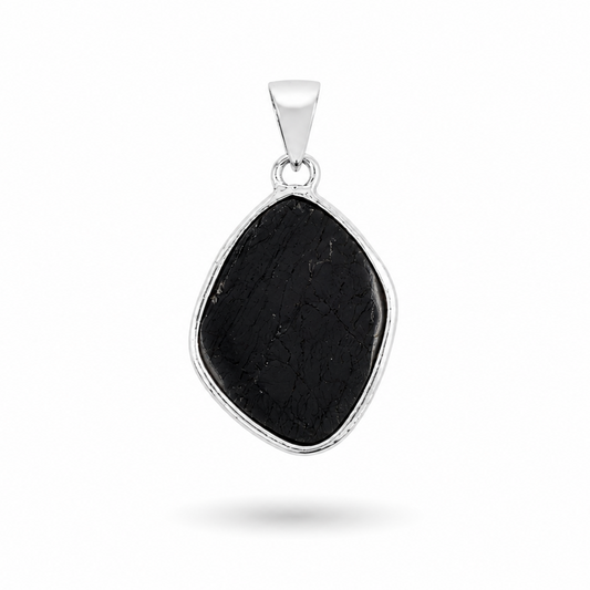 Collar de Piedra Natural Turmalina Negra en Bruto