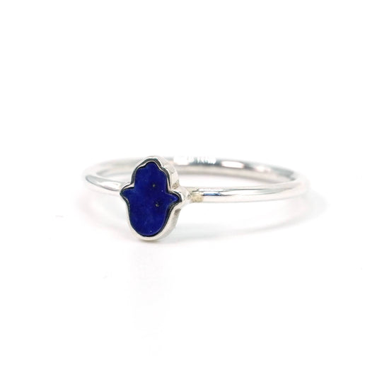 Anillo Mano Hamsa Fatima Lapislázuli