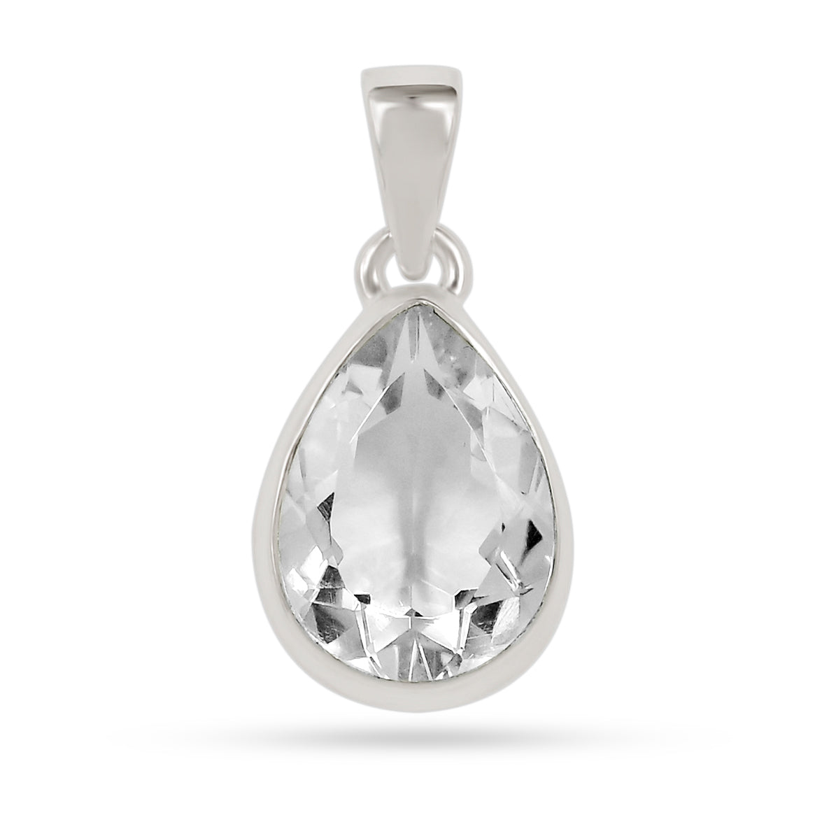 Collar Cuarzo Cristal Facetado Gota