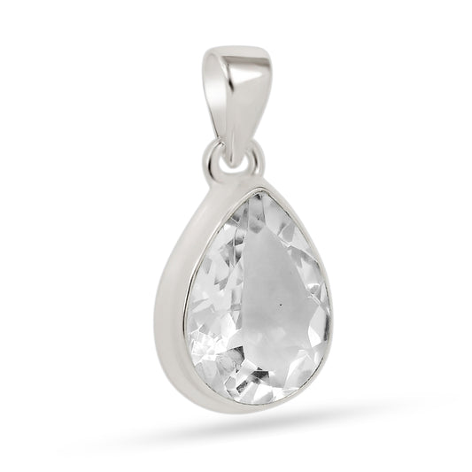 Collar Cuarzo Cristal Facetado Gota