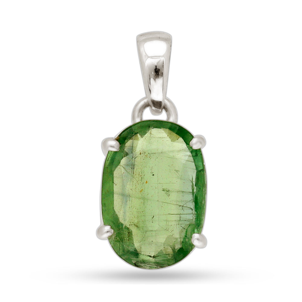 Collar de Kianita Verde Facetada Cabujón