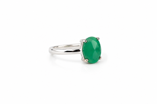 Anillo Crisoprasa Facetada