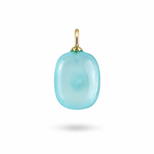 Dije de Aqua Calcedonia con Incrustado de Amatista