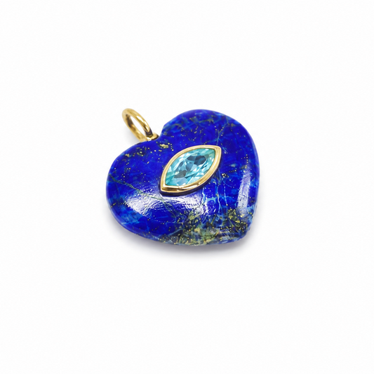 Dije de Lapislazuli Corazón con Topacio