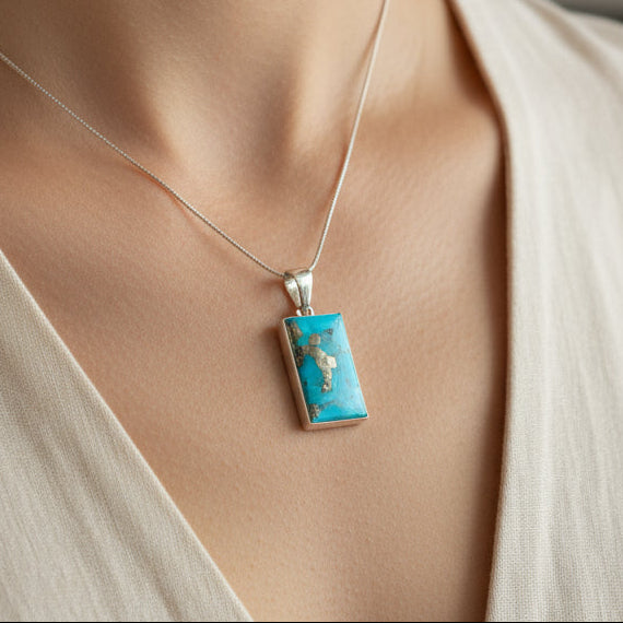 Collar Turquesa con Pirita