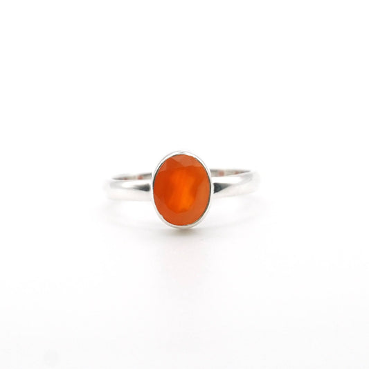 Anillo Cornalina Facetada