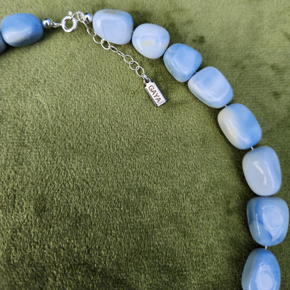 Choker Opalo Azul Chunky