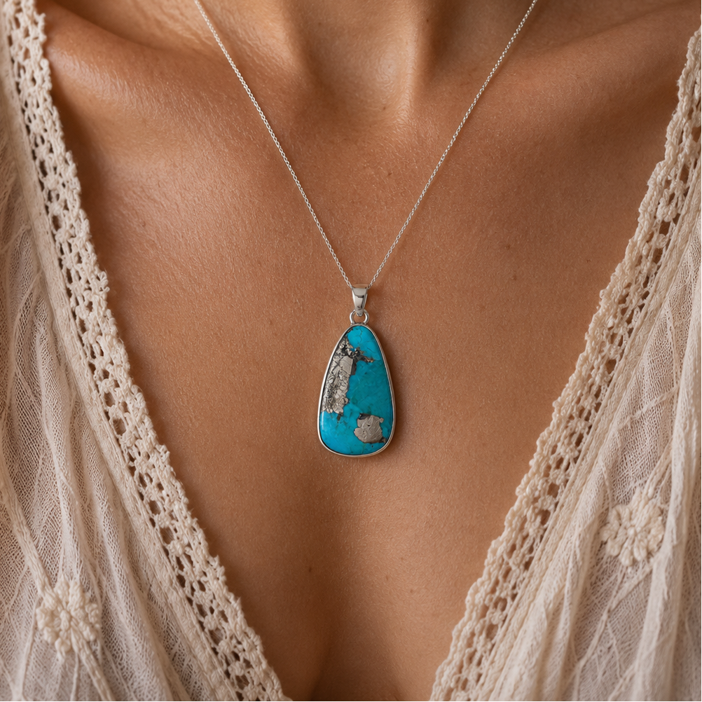 Collar Turquesa con Pirita