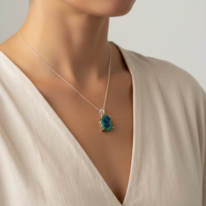 Collar de Estalactita Azurita en Malaquita del Congo