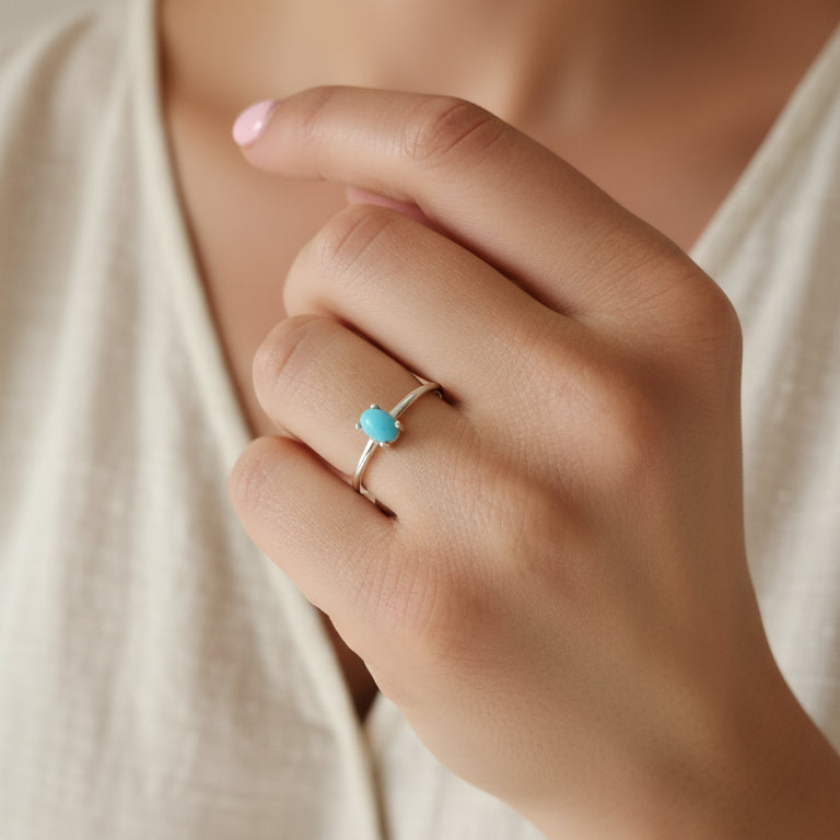 Anillo de Turquesa Ovalada