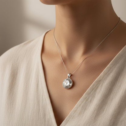 Collar Cuarzo Cristal Facetado Redondo