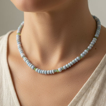 Choker Ópalo Azul, Crisoprasa y Peridoto