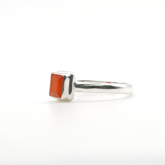 Anillo de Cornalina Cuadrado
