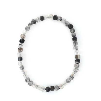 Pulsera Piedra Natural Cuarzo Turmalinado Facetado