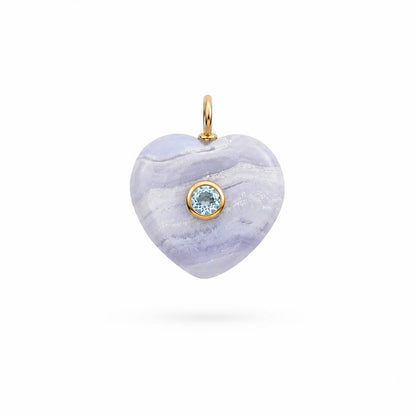 Dije de Agata Blue Lace con Incrustado de Topacio