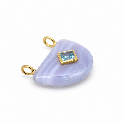 Dije de Agata Blue Lace con Topacio Sky Blue