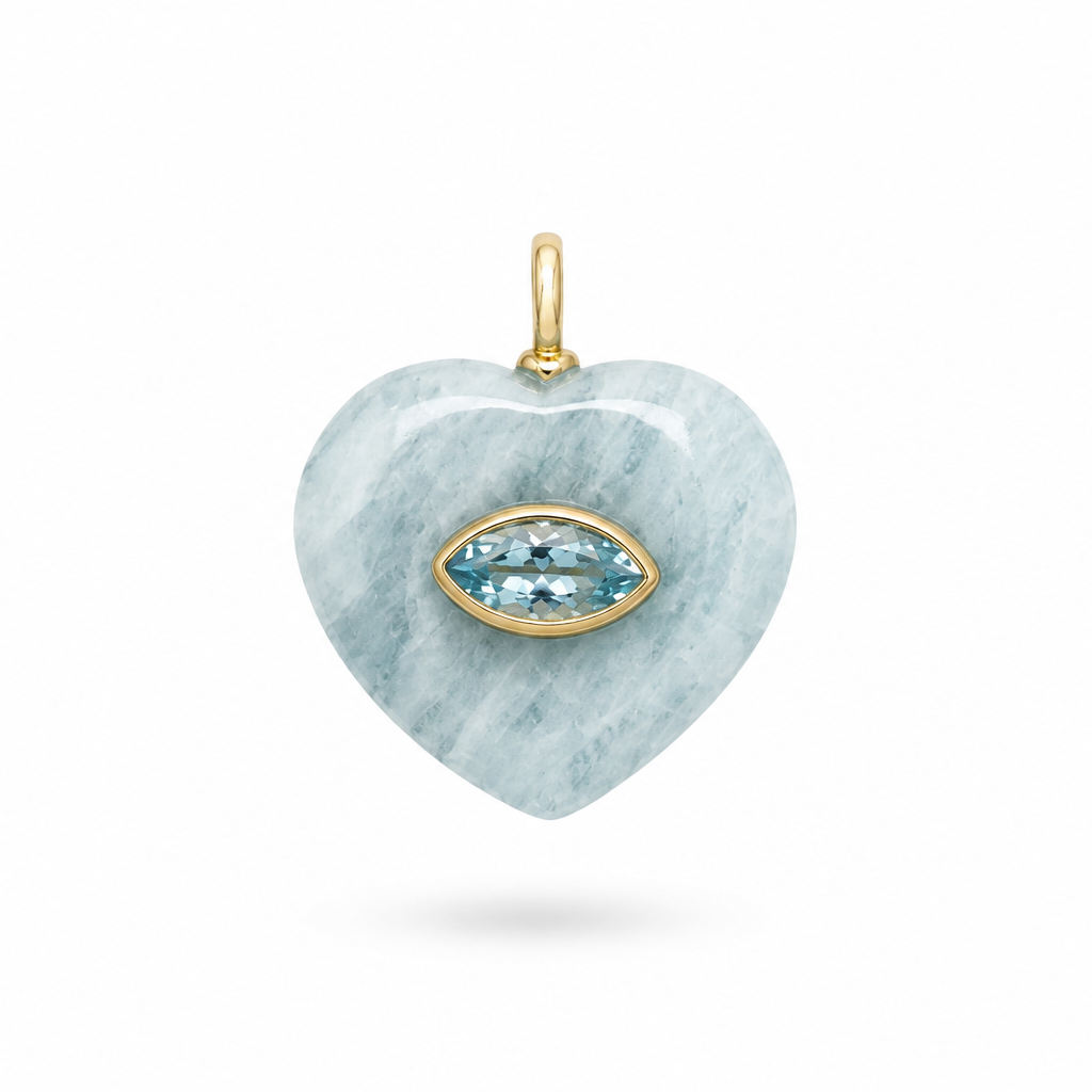 Dije de Aguamarina con Topacio Sky Blue