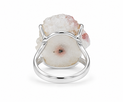 Anillo Estalactita de Cuarzo Blanco