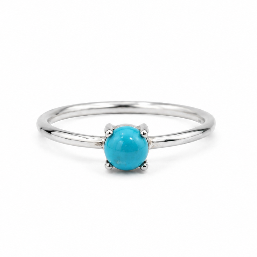 Anillo de Turquesa Redonda