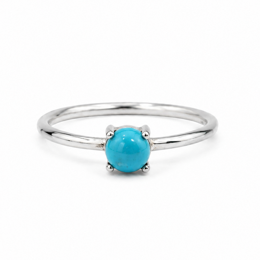 Anillo de Turquesa Redonda