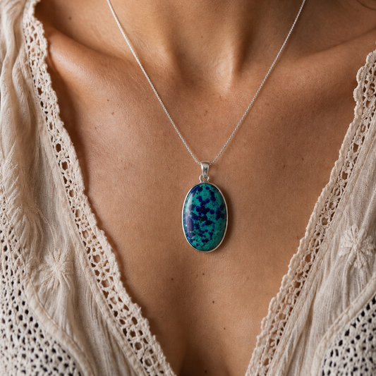 Collar de Azurita Bluebird