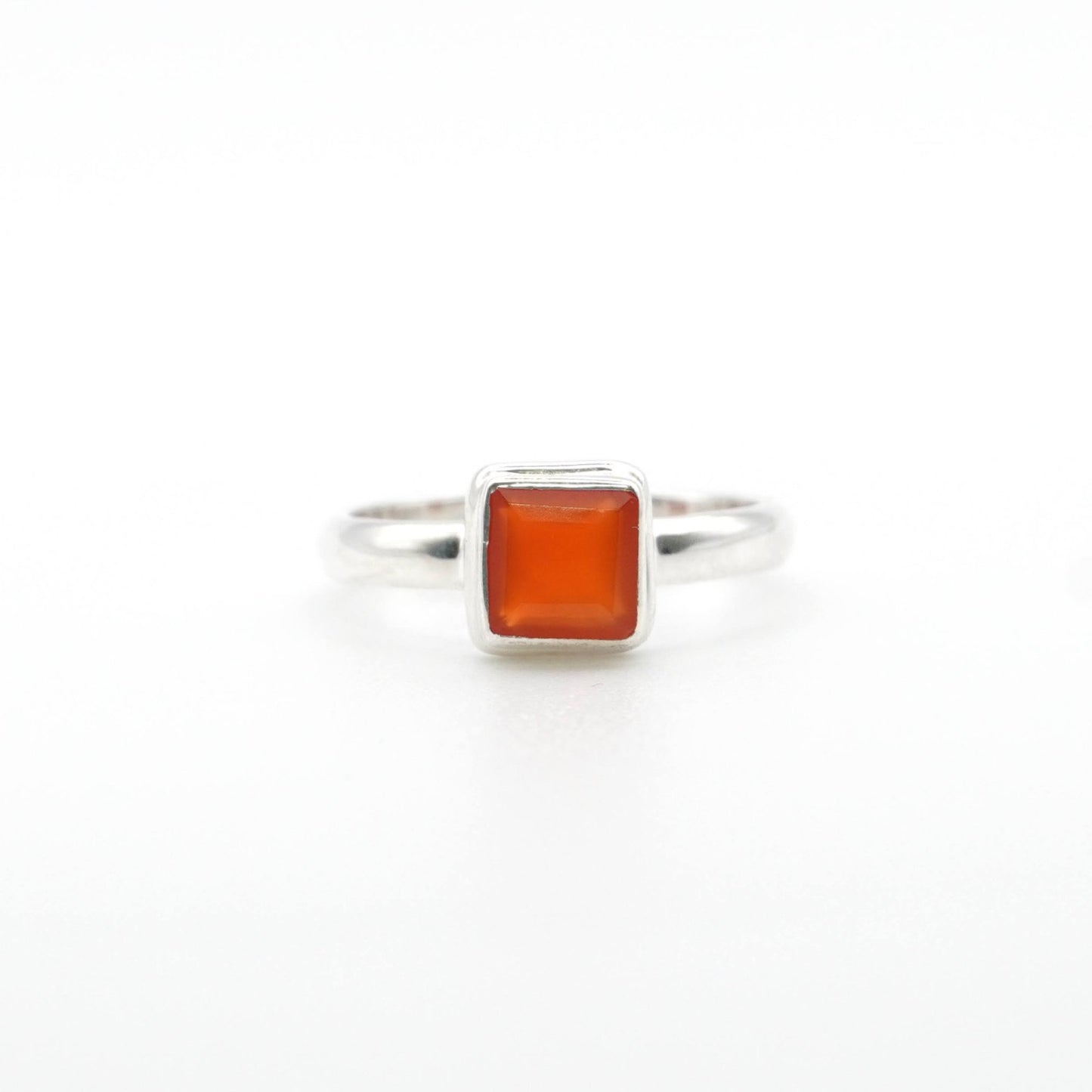 Anillo de Cornalina Cuadrado