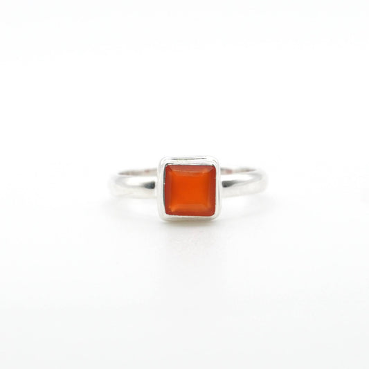 Anillo de Cornalina Cuadrado