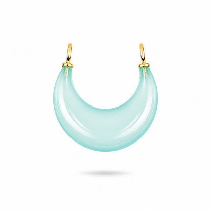Dije de Luna de Aqua Calcedonia con Amatista