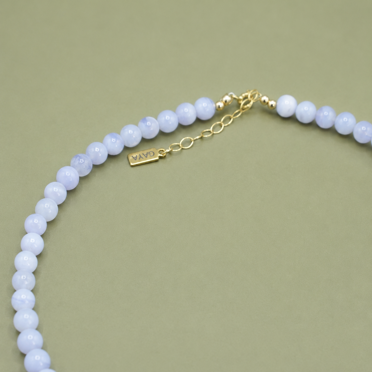 Choker Agata Blue Lace con Luna de Lapislazuli