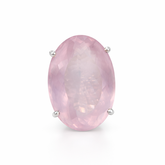 Anillo de Piedra Natural Cuarzo Rosa