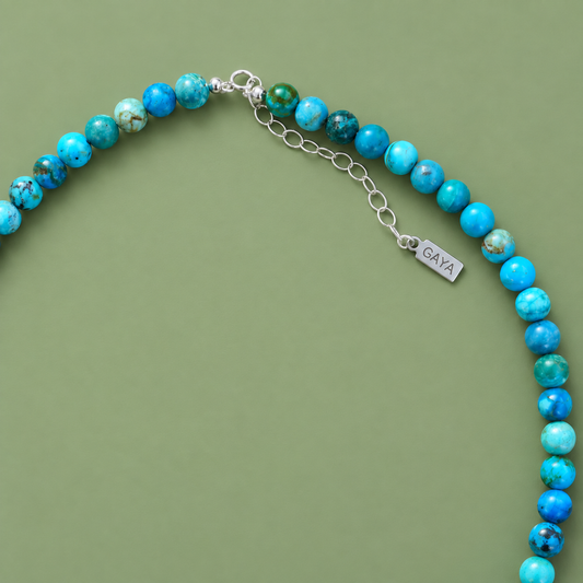 Choker de Piedra Natural Azurita y Crisocola