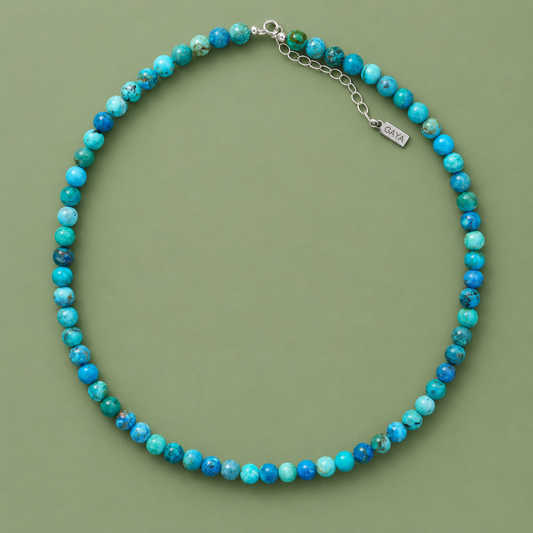 Choker de Piedra Natural Azurita y Crisocola