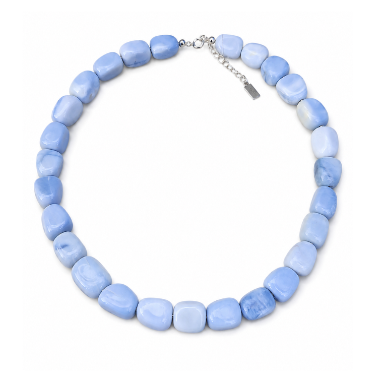 Choker Opalo Azul Chunky