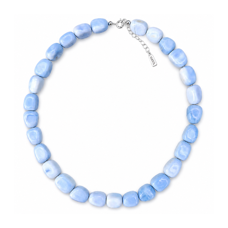 Choker Opalo Azul Chunky