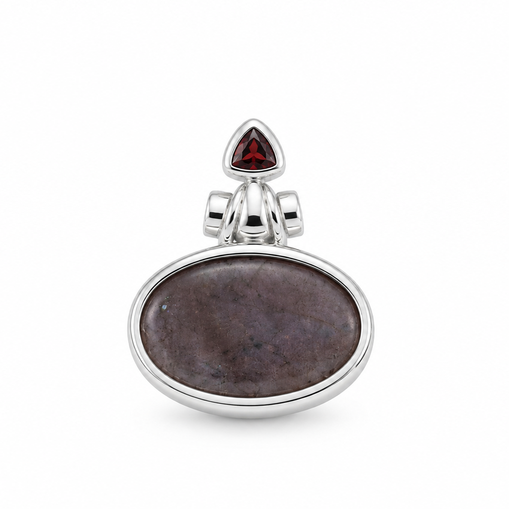 Collar Cobalto de Namibia con Granate