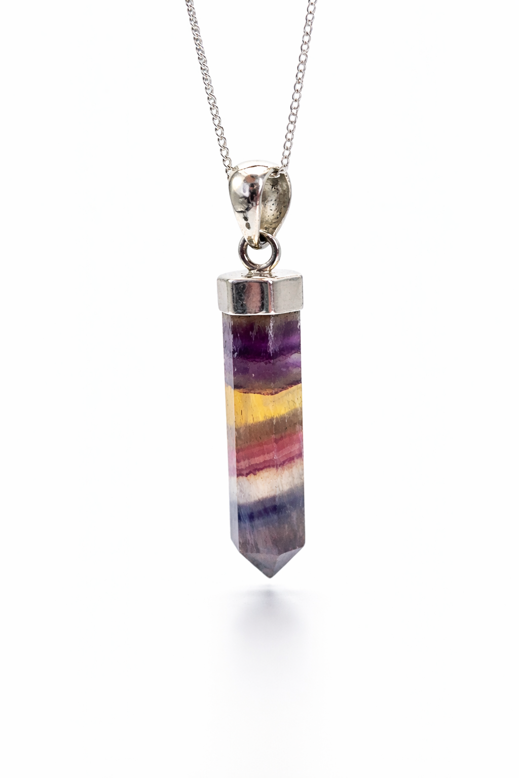 Collar Punta de Fluorita Arcoiris