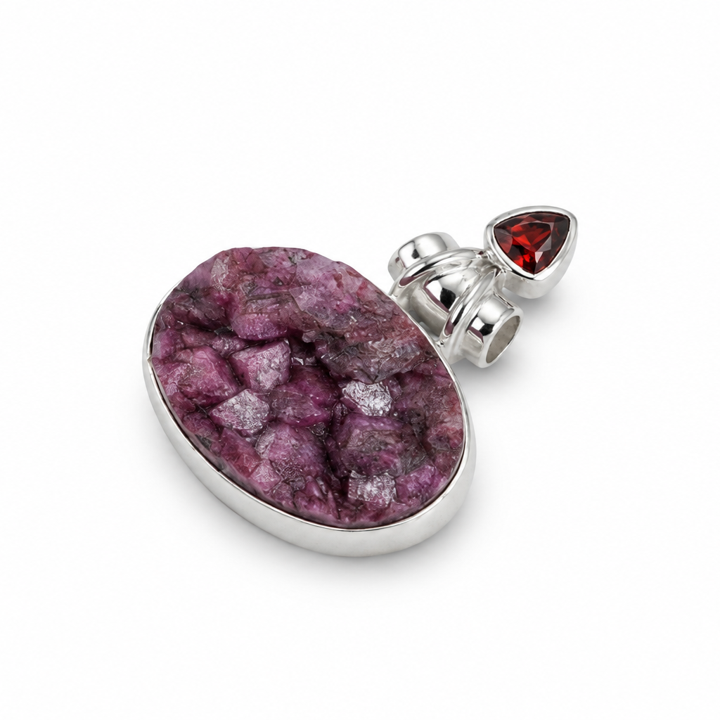 Collar Cobalto de Namibia con Granate