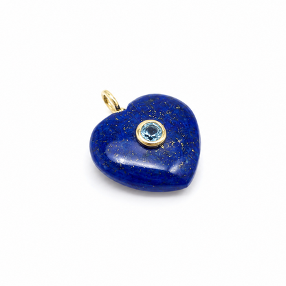 Dije de Lapislazuli Corazón con Topacio