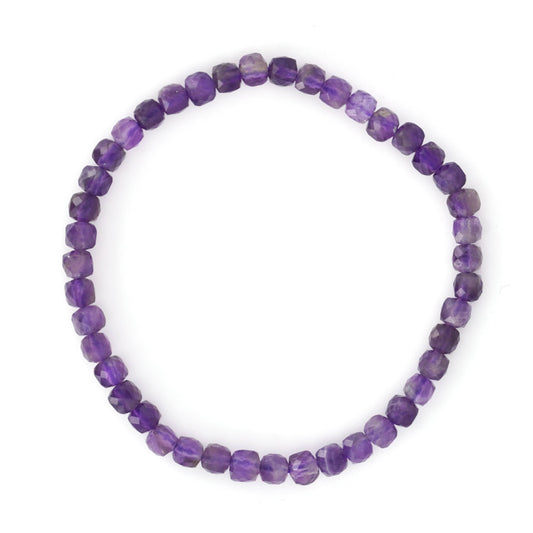 Pulsera de Amatista Facetada en Cubos