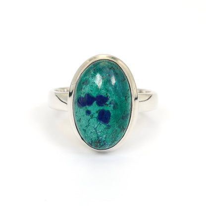 Anillo Azurita con Crisocola del Congo
