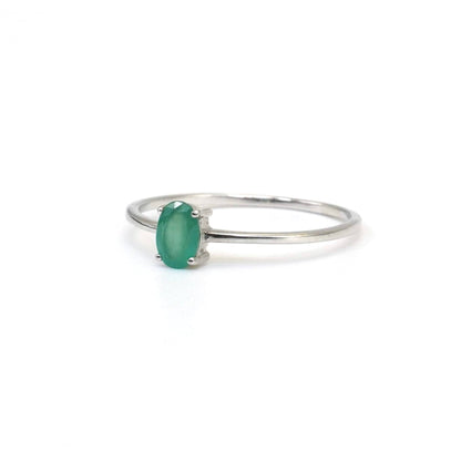 Anillo Esmeralda Facetada de Pakistán Oval