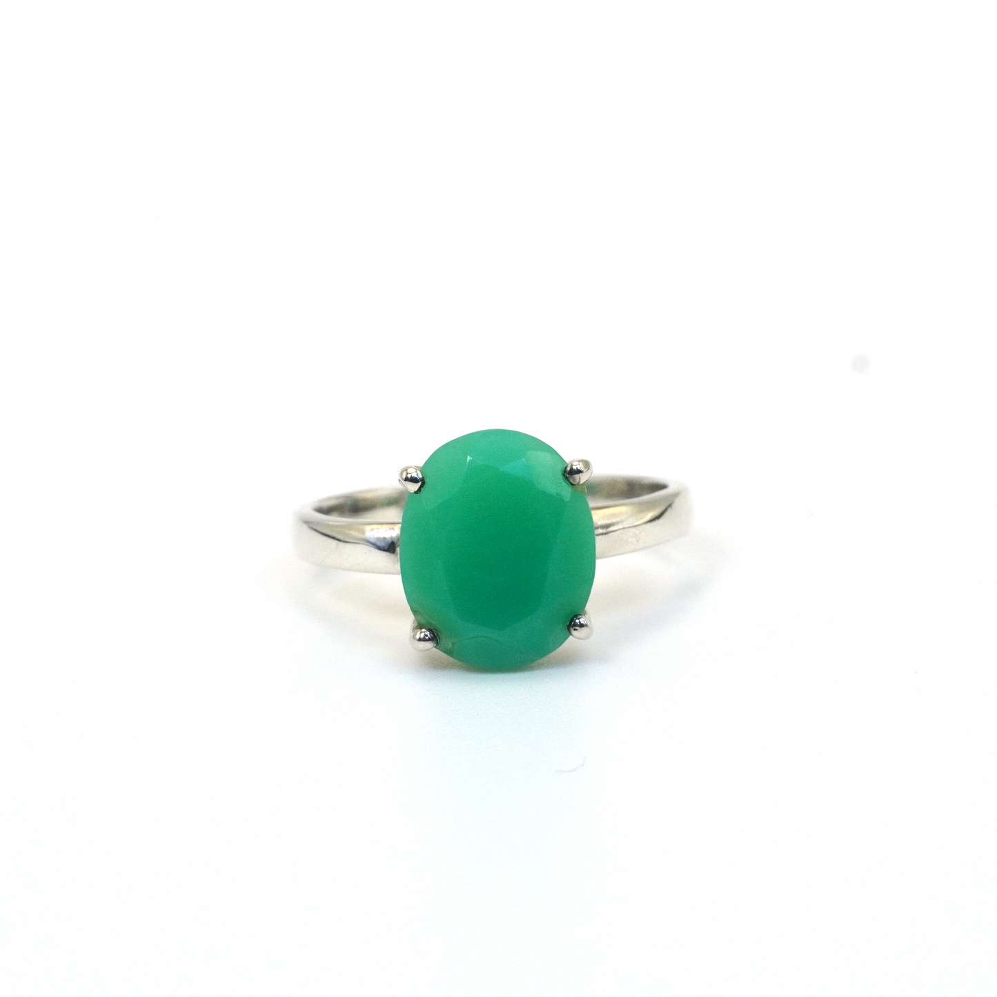 Anillo Crisoprasa Facetada