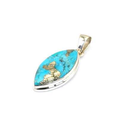 Collar Turquesa con Pirita Corte Marquis